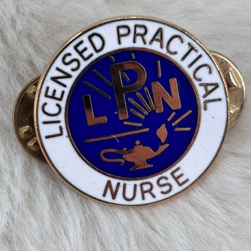 Vtg Licensed Practical Nurse LPN Badge Enamel Lapel Pin