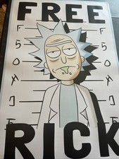 Rick and Morty Poster Free Rick 36x24 Adult Swim Cartoon Network Wall Art