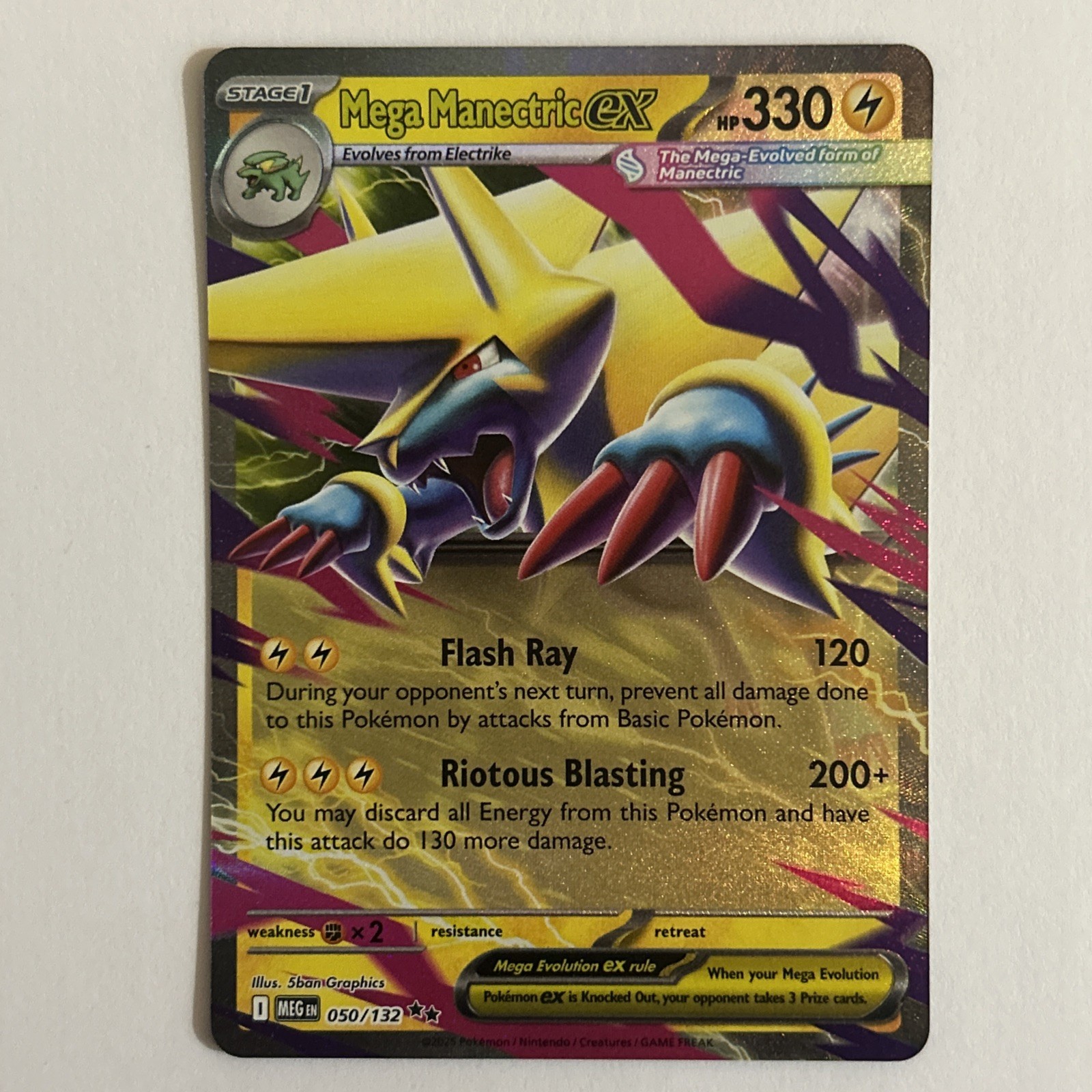 Pokemon TCG Mega Evolutions Mega Manectric EX 050/132 Near Mint Single!