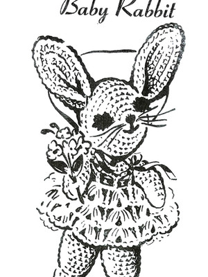 Baby Rabbit Crochet with Dress Pattern 5878 (Reprint)
