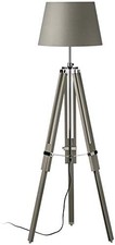 Hub Tripod Floor Standing Lamp Modern Grey Wooden Tripod Floor
