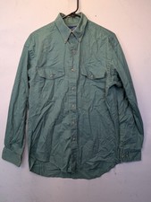 Wrangler X Long Tails Single Needle Button Shirt Green 15 1/2x34 Western 6777