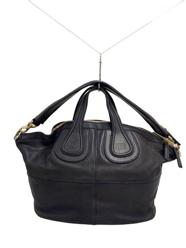 GIVENCHY Handbag Leather BLK Plain Ma0142 Used