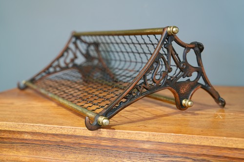 Antique NSWR New South Wales Railroad Brass Cast Iron Train Luggage Rack Shelf