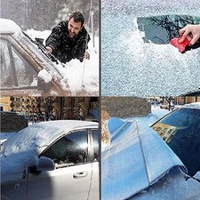 57x37in Car Windshield Snow Cover 4-Layer Ice, Snow Sun Protection, Fits Mos