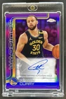 2025-26 Topps Chrome Stephen Curry Auto Autograph Purple Refractor #/75 Warriors