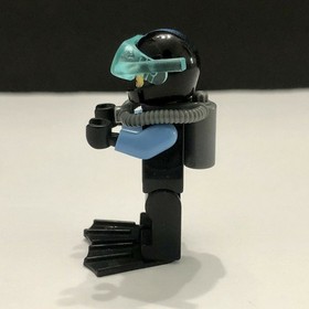 Lego 7771 7773 Aqua Raider Aquaraider Diver #6 Black Flippers Minifigure aqu025
