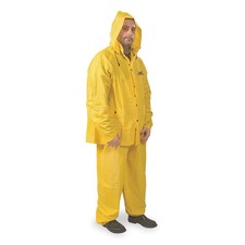 CONDOR 1BC75 Rain Suit w/Jacket/Bib,Unrated,Yellow,M 1BC75