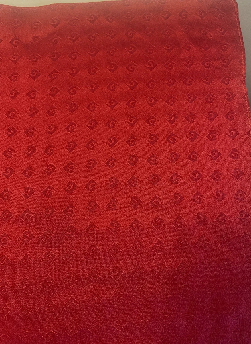 Pierre Cardin Pocket Square  Red with Logo 12 X 12 Vintage