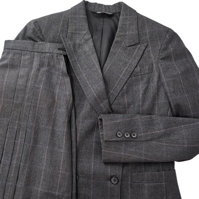 Austin Reed Suit Gray Prince of Wales Plaid Peak Jacket & Skirt 100% Virgin Wool