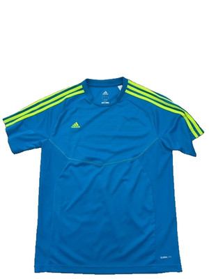 Adidas Blau Gestreift ClimaLite Trikot Kurzarm Rundhals Unisex Erwachsene