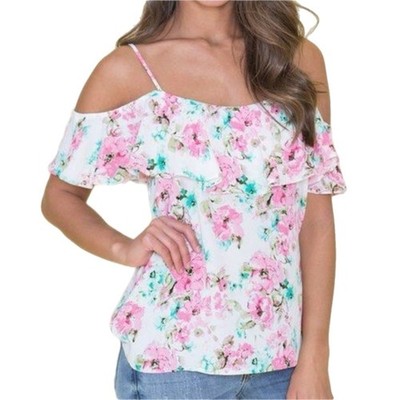 Pink Lily ''I Don't Kiss and Tell'' Floral Blouse