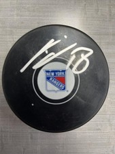 Urho Vaakanainen New York Rangers signed logo puck Coa 