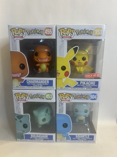 Funko Pop Starter Pokemon Set Charmander, Bulbasaur, Squirtle, Pikachu