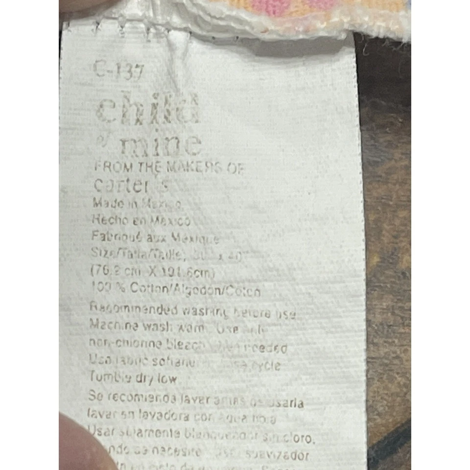 Carters Child of Mine Elephant Blanket Receiving flannel Giraffe Flowers 90s - Image 3 of 4