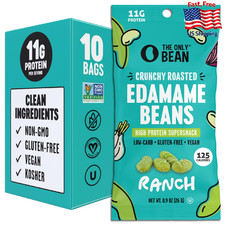 The Only Bean Ranch Roasted Edamame - High Protein, Low Carb, Vegan Snack