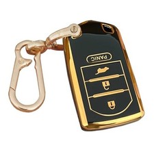 AIOEUOIA TPU Acura Key Fob Cover with Keychain Remote Fit for ILX RDX TL Black