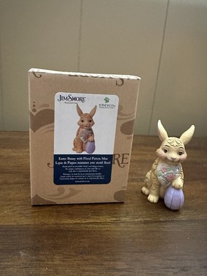 JIM SHORE EASTER BUNNY WITH FLORAL PATTERN MINI #6012440  NIB