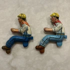 Vintage Marx Tin Wind-up Figure Farm Tractor Farmer Original Lot Of 2 Great Cond