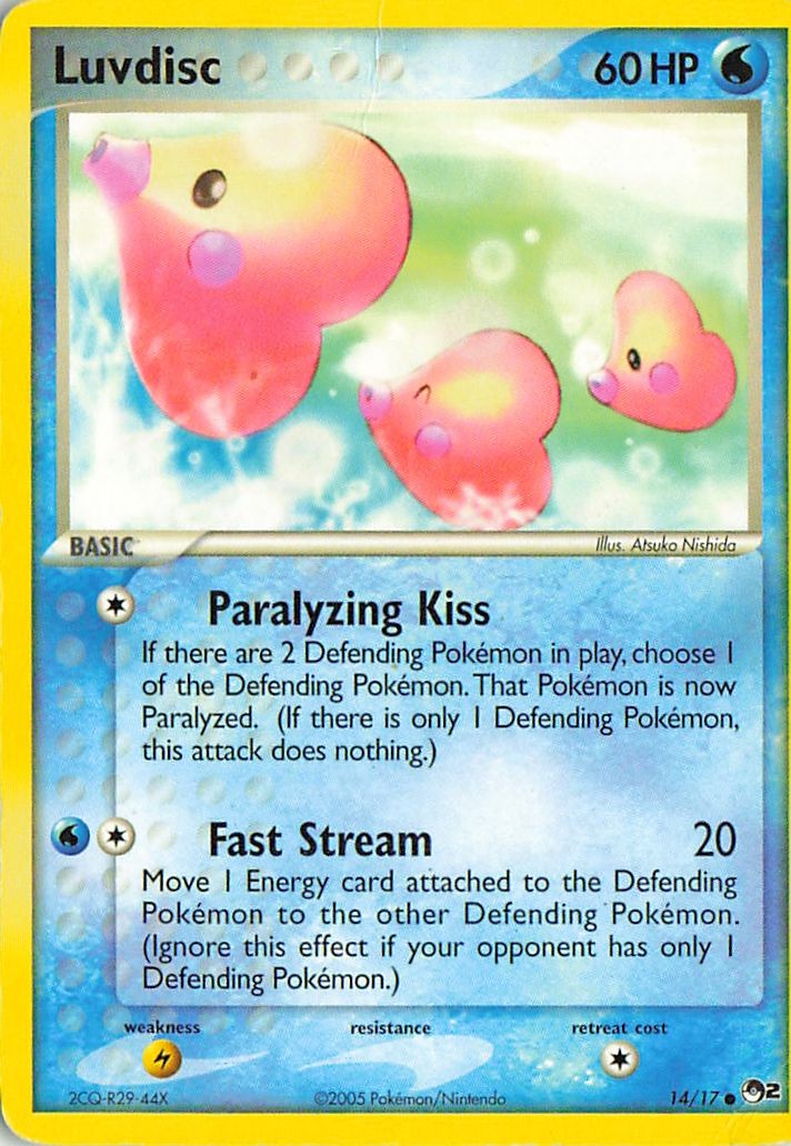 Luvdisc 14/17 Common POP Series 2 Pokemon Moderately Played