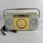 Sony CFD-E100 CD AM FM Radio Cassette Tape Remote Boombox White Y2K Vtg Tested