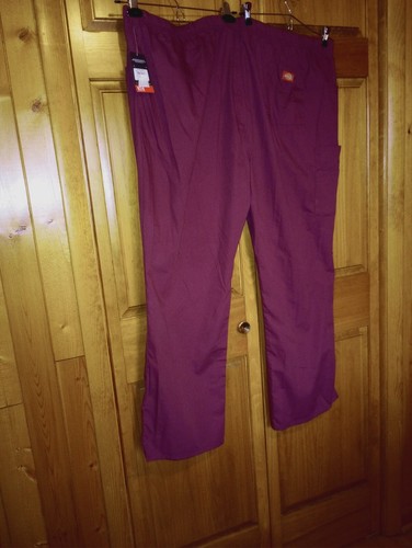 NWT Dickies Size 3XL Scrub Pants Burgundy Dark Red 49" waist 31" inseam 14" rise - Picture 11 of 16