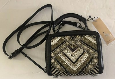 black beaded crossbody bag