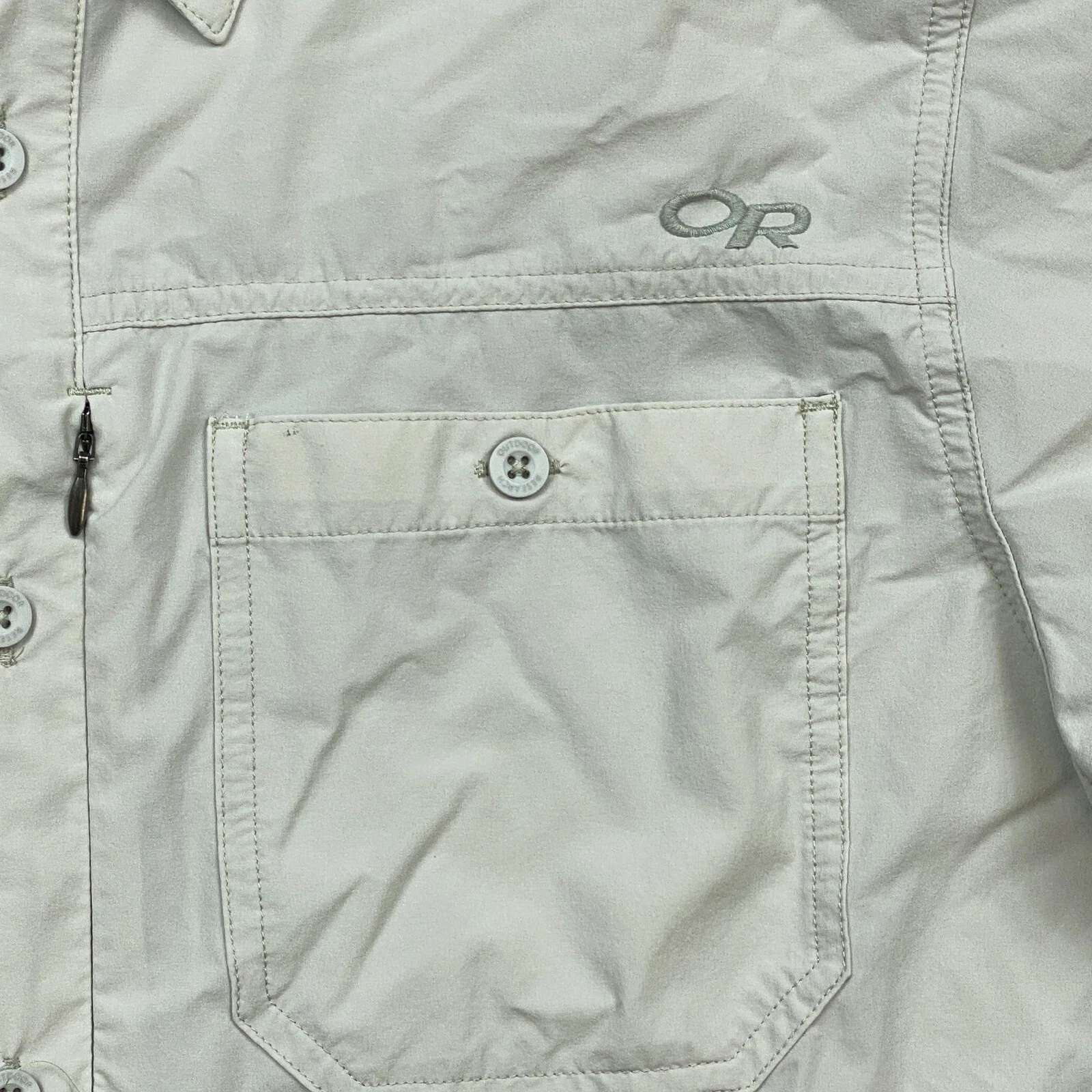 outdoor-research button up long sleeve nylon spandex shirt