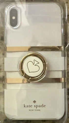 Kate Spade New York-Ring & Protective Hardshell Case For iPhone X &XS White/Gold - Picture 6 of 6