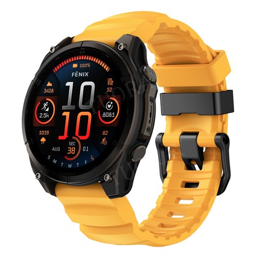 Correa de reloj de silicona para Garmin Fenix 8 47 mm 51 mm E 7 7X 6 6X 5 5X/Epix Pro - Imagen 8 de 81