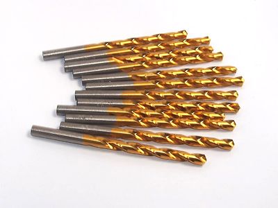 HERTEL Jobber Length Drills ''G'' HSS 118° TiN 4-1/8'' USA (12 Pcs)
