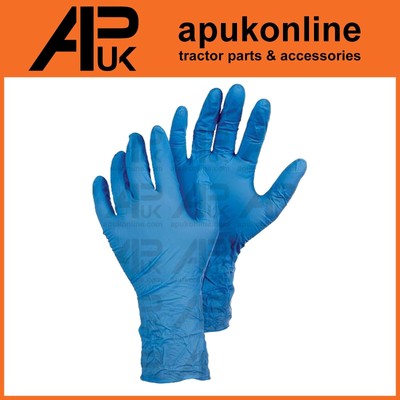 100x Nitrile Gloves Box Size 8/M Rubber Disposable Blue for Workshop Garage