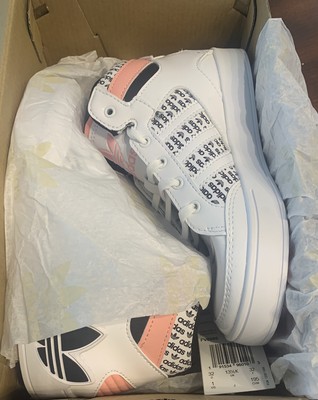 Adidas Hardcourt Hi I C- Casual Sneakers WHITE/BLACK/PINK SIZE -US- 1 youth  NEW! 191534960103 | eBay