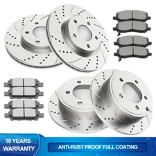 Front & Rear Drilled Rotors + Brake Pads for Dodge Avenger Caliber Jeep Compass