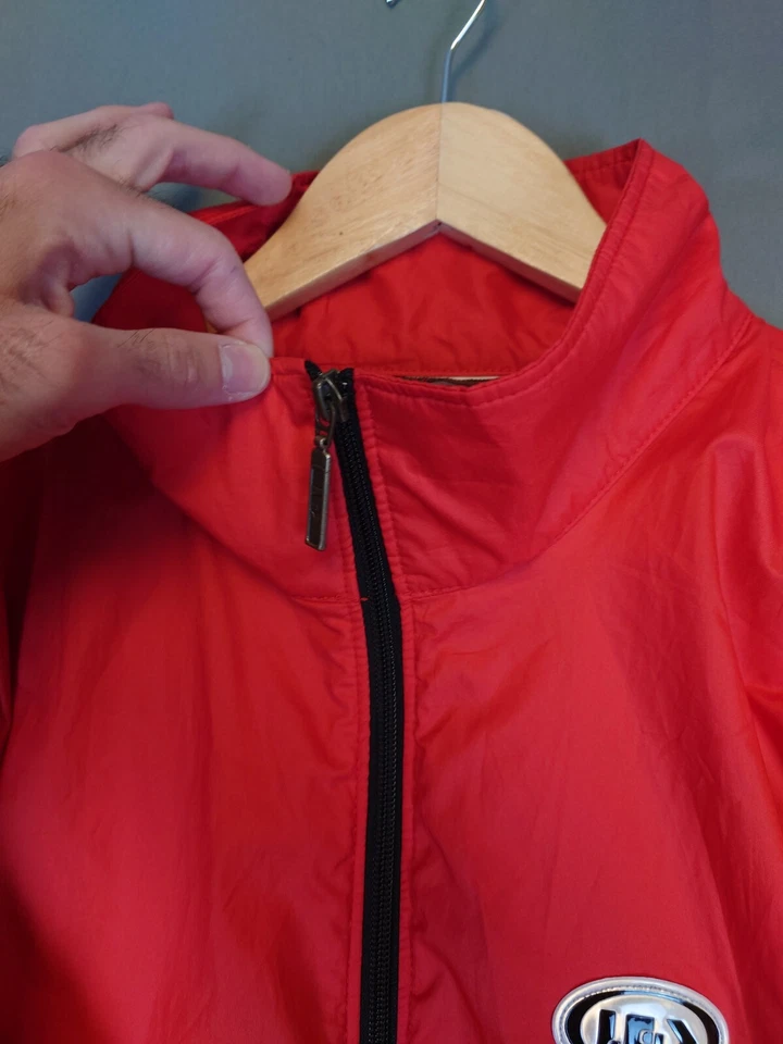Chaqueta Louis Garneau de Colección Años 90 Cremallera Completa Roja Para Hombre Beige Etiquetada XL Se Ajusta a Grande Foto 3 de 4