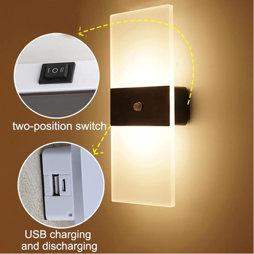 VOMI Battery Operated LED Wall Lights with Motion Sensor, Cordless Wall Sconces - Picture 5 of 9