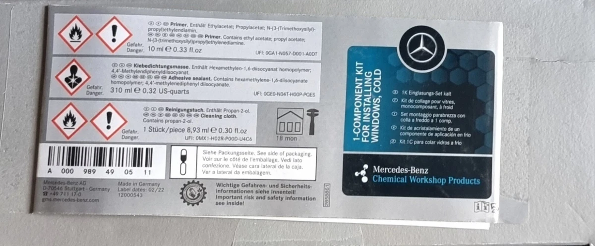 Mercedes ScheibenkleberKomponentenkleber SetWindschutzscheibe 