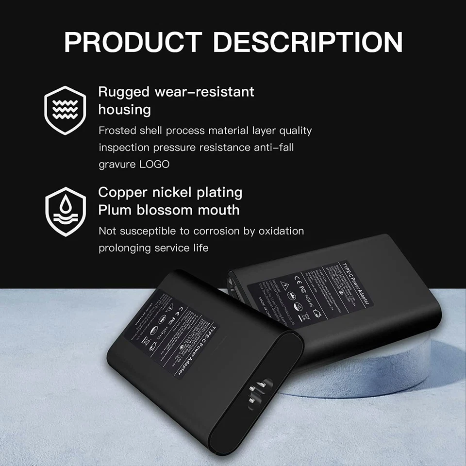 65W USB-C Charger Type-C Adapter For Lenovo ThinkPad, Dell LA65NM190,MacBook Pro - Image 4 of 4