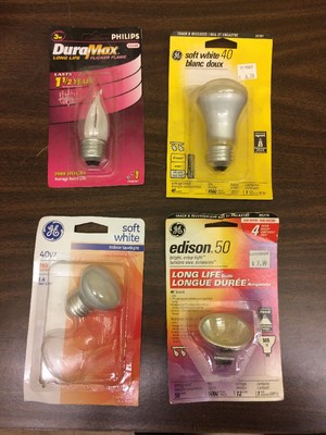 NEW Light bulb LOT 4 Clear GE Soft white 40 Edison 50 50w Lighting Philips 40w