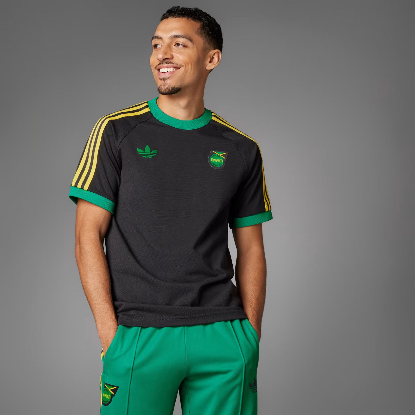 adidas Originals Men's Adicolor OG Jamaica Trefoil 3-Stripes Trefoil Tee IT7807 image 2