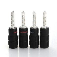 4pcs Silver Plated BFA Banana Plug Terminals Connector for HIFI Speaker Cable
