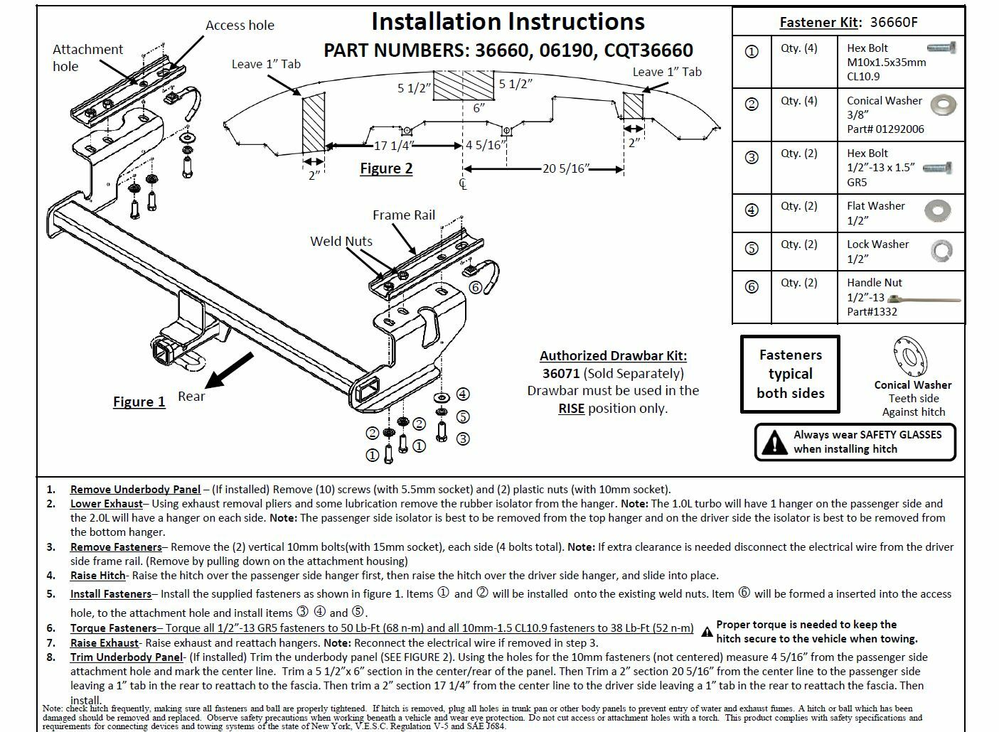 Trailer Tow Hitch For 1822 Ford EcoSport 11/4" Towing Receiver w