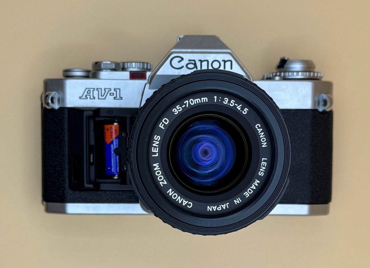 Canon AV-1 35mm Film SLR Camera w/ FD 35-70mm Lens – Tested