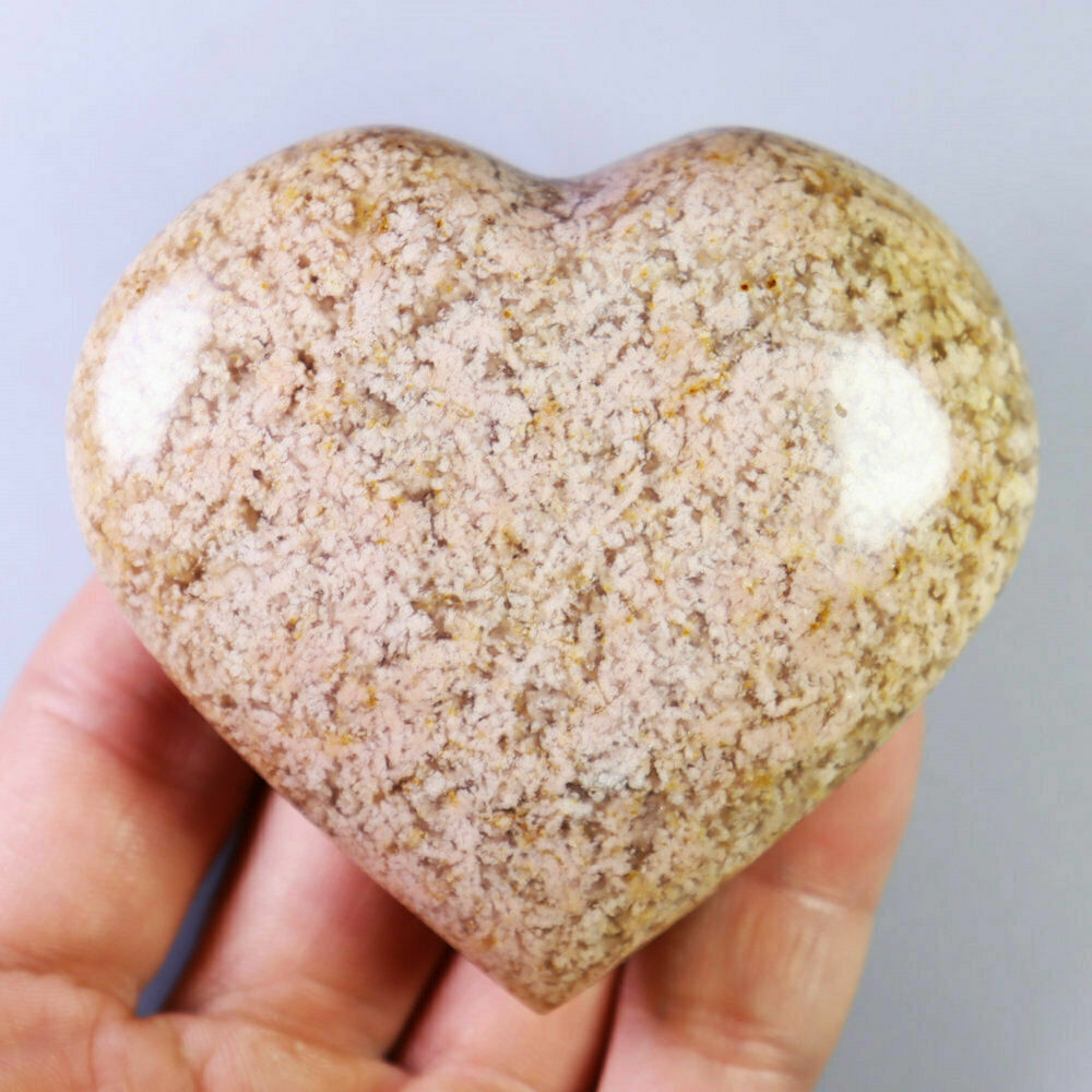 177g Natural Snowflake Cherry Blossom Agate Quartz Crystal Stone Heart Healing