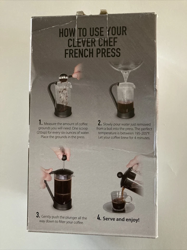 Nuevo en caja abierta.  Prensa francesa inteligente chef de un solo servicio. Foto 3 de 4