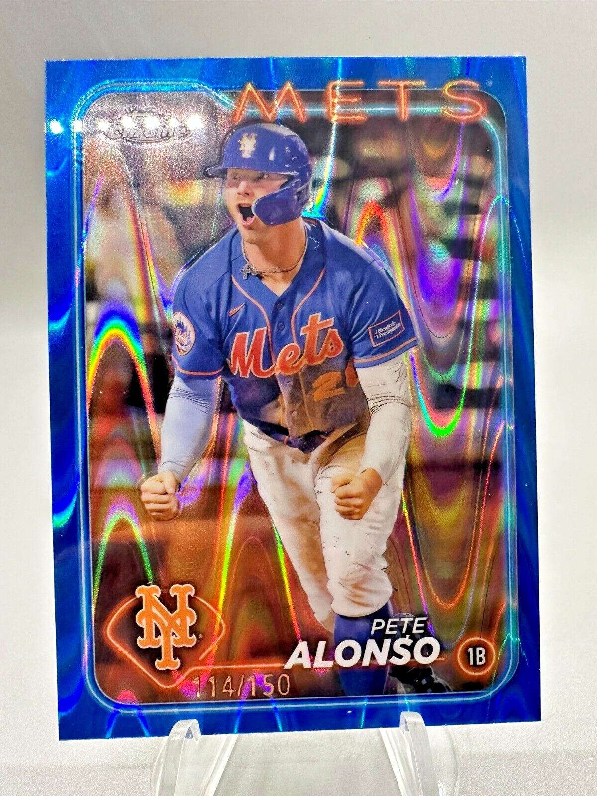 2024 Topps Chrome PETE ALONSO /150 BLUE RAYWAVE Refractor 269 Mets Ray Wave