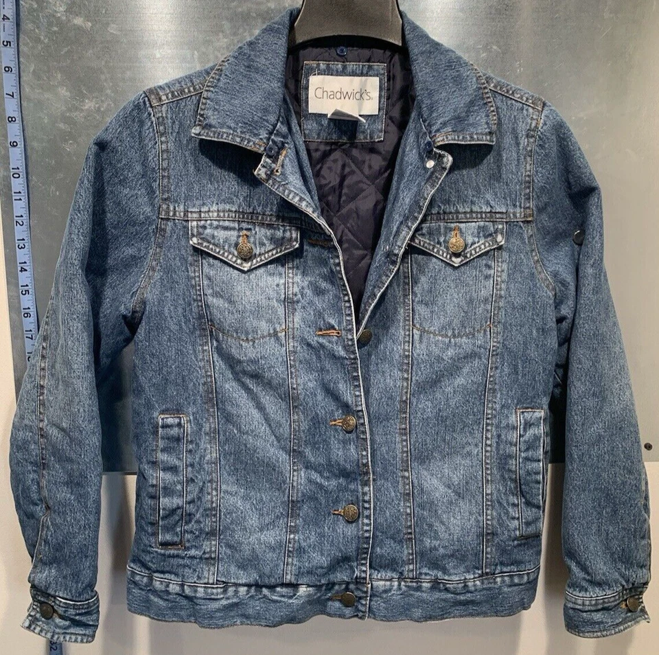 Chaqueta de Camioneros Forro Acolchado Denim Abotonada S Mezcla de Algodón Chadwick's En muy buen estado Foto 2 de 4