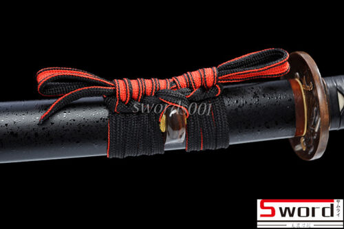 Hand-Forged Damascus Folded Steel Japanese Samurai Katana Sword Real Hamon Black - Picture 5 of 12