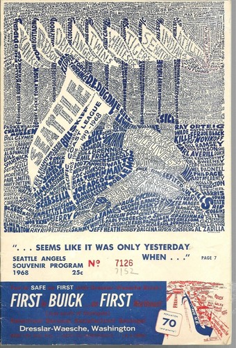 Seattle Angels Vs Spokane Indians Pacific Coast League 1968 usado programa de colección - Imagen 3 de 12