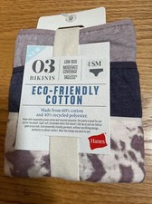 Hanes  Women's Bikini Underwear Panties 3-Pair Cotton Blend Eco Friendly  S